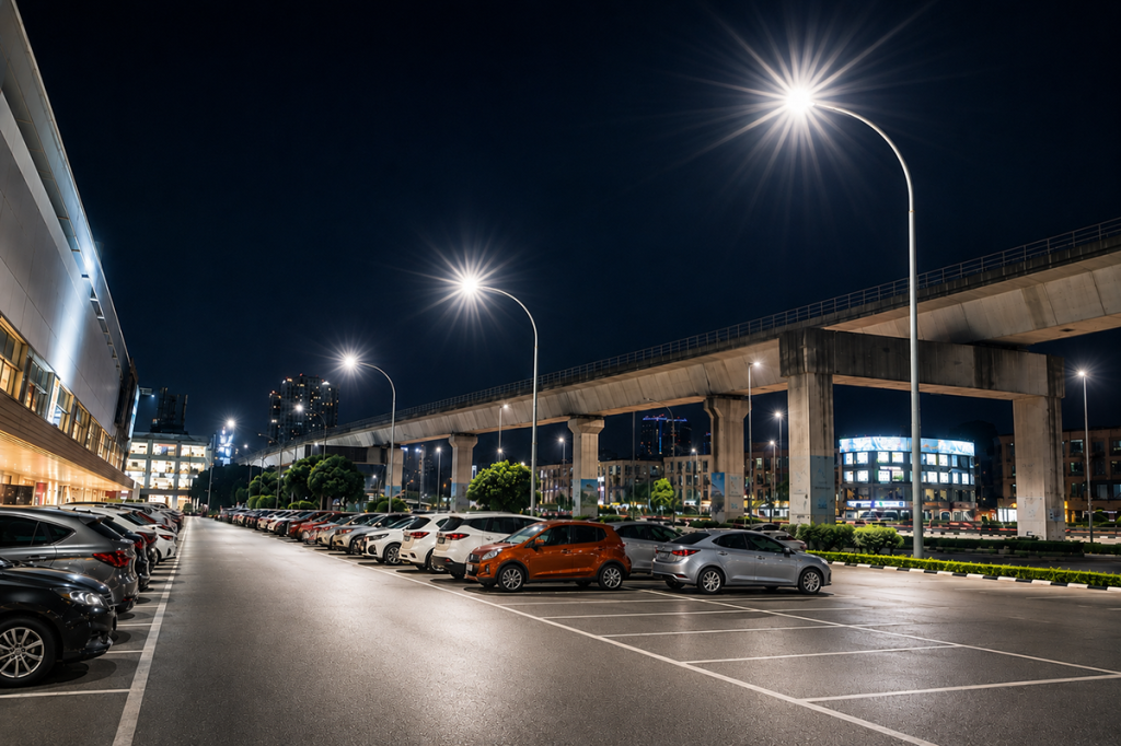 Solar street lighting installation for an outdoor road application in Malaysia